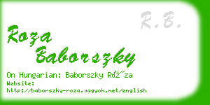 roza baborszky business card